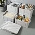 Home Organizer Box Foldable Storage Bin Laundry Basket Closet Toy Storage Box Collapsible Stackable Plastic Containing Box white