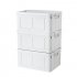 Home Organizer Box Foldable Storage Bin Laundry Basket Closet Toy Storage Box Collapsible Stackable Plastic Containing Box white