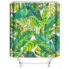 Home Plant Leaves Painting Shower  Curtains Waterproof Bath Curtain Decoration 180 200cm