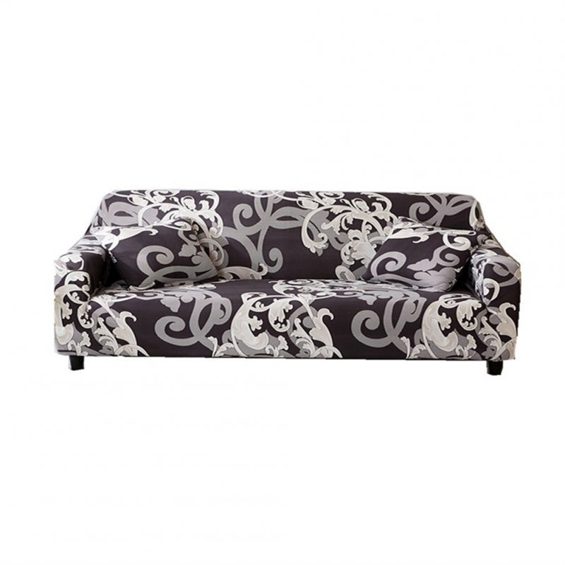 Home Sofa Case Full Coverage Anti-skid Elastic Cloth Sofa Cover Royal style_Three people (190-230cm)