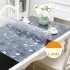 Home Transparent Cosmos Pattern Waterproof Soft Glass Table Cover 60x60cm