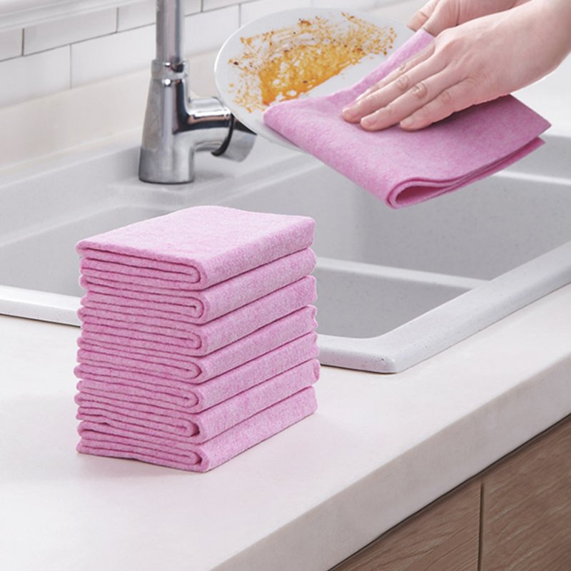 Home Washing Towel Thickened Absorbent Oil-free No Lint Cleaning Cloth 5 pcs bag