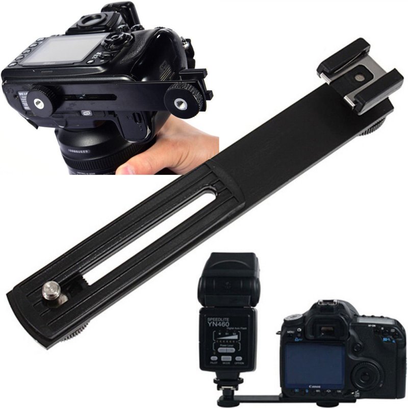 Horizontal Bracket Camera Flash Grip Rail for DSLR DC SLR Light Stand Hot-Shoe  Short crossbar