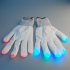 Hossen   White Raver Gloves  6 Modes  Multicolor  Red green blue LED Lights in Each Fingertip  Small