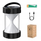 Hourglass Shape Led Camping Light Outdoor Portable Waterproof Type-c Charging Camping Lantern Emergency Lamps Black