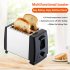 Household 2 Slice Toaster With 28mm Extra Wide Slots 6 Levels Settings Stainless Steel Automatic Mini Toast Boost EU plug 220V