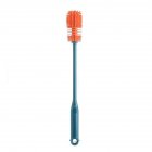 Household Cleaning Brush With Long Handle Strong Cleaning Ability Bottle Washing Brush blue + orange