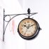 Household Double Sided Bracket Clock Retro Horological Decoration Ornaments Living Room Wall Clock black 25   9   22