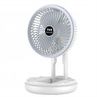 Household Folding Fan with Led Light Portable Wall Mounted Rechargeable Rotating