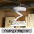 Household Folding Fan With Led Light Portable Multi function Wall Mounted Rechargeable Rotating Ceiling Fan  with light 