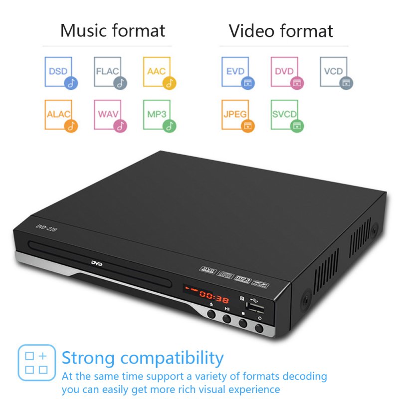 Household HD Mini HDMI DVD Player Protable EVD CD VCD Player DVD Machine black_U.S. regulations