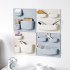 Household Paste Type Punch free Wall Hanging Storage Rack Vertical blue gray 21 5   21 5cm