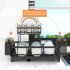 Household Removable Storage Rack Shelf 2 Tier Large Capacity Dish Drainer Utensil Holder with Chopsticks Rack Black