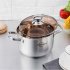 Household Soup Pot Thickened Non sticky Stainless Steel Binaural Pot Induction Cooker With Tempered Glass Lid