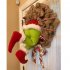 How the Grinch Stole Christmas Burlap Wreath Xmas Thief Stole Santa Garland Medium