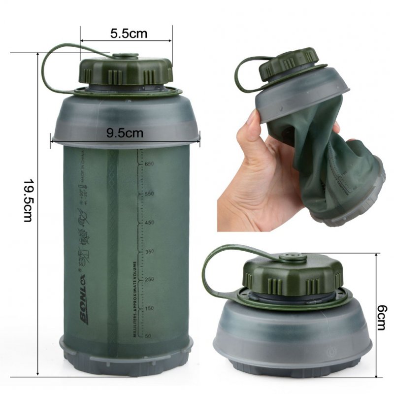 750ml Outdoor Water Bottle Multi-color Portable Collapsible Tpu Soft Kettle For Sports Camping Running 