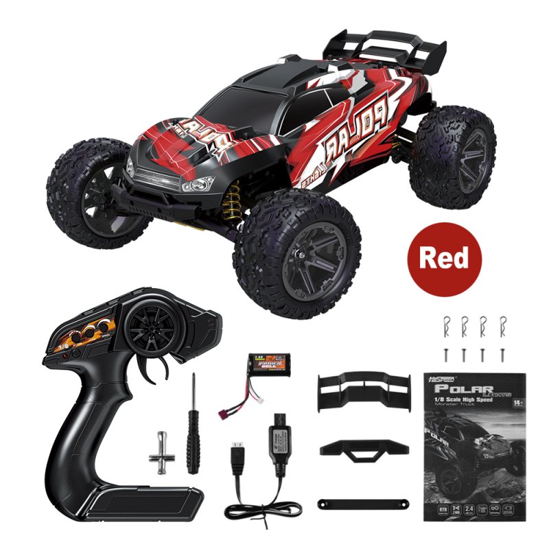 Hs10422 1/8 Rc Car 2.4g 7.4v 1500mah Full Proportional Control Big Foot High Speed 45km/h Rc  Models 1 battery