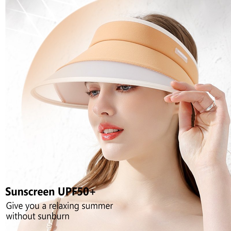 Summer Sun Visor Hat For Women With Large Brim Sweat-absorbing Breathable Adjustable Cap With Windproof Rope XMZ246 black adjustable