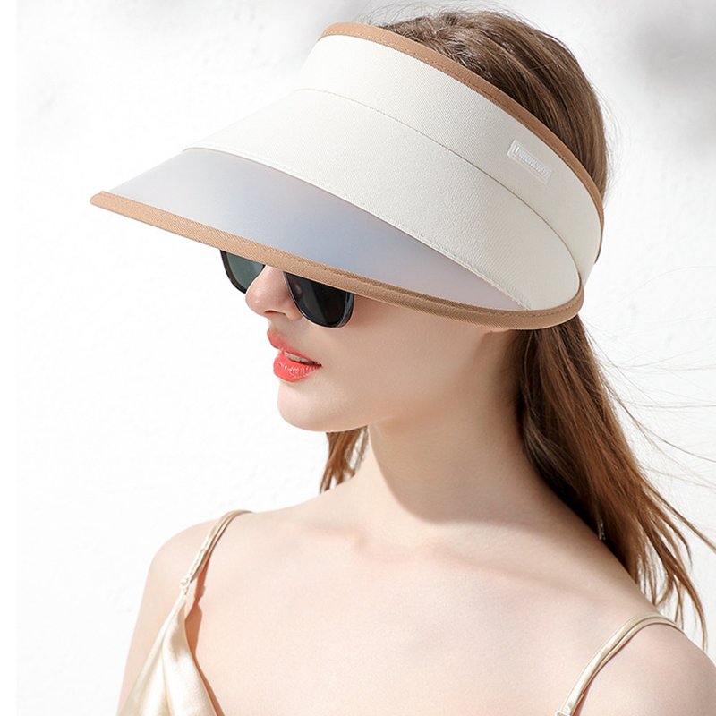 Summer Sun Visor Hat For Women With Large Brim Sweat-absorbing Breathable Adjustable Cap With Windproof Rope XMZ246 black adjustable