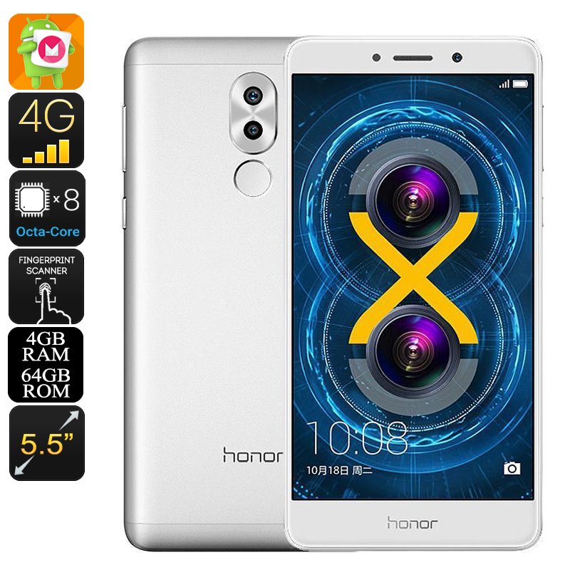 Huawei Honor 6x Android Phone (Silver)