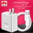 Huawei Supercharge USB Fast Charger 10V 4A 40W Adapter 5A Type C Cable for Honor 10 Magic 2 P20 P30 pro White