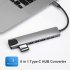 Hub  Converter Aluminum  Alloy 4k 30hz Hd Usb 3 0 Portable 8 in 1 Usb c   Multi Port Adapter For Laptop gray