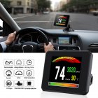 Hud Head-up Display P16 Obd Car Water Temperature Digital Display Fuel Consumption Gps Speed Projector Gauge black