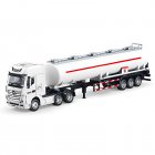 Huina 1:50 Engineering Vehicle Toys Children Flatbed Trailer Oil Tanker Model Ornaments For Boys Gifts 1730/1733 1733 white