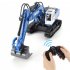 Huina 1558 Remote Control Car Alloy 11ch Excavator 1 18 Crawler Crawlers Engineering Vehicle Tractor Toys Blue