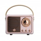 Hw11 Bluetooth Speaker Portable Classical Retro Mini Audio Card Radio Wireless Travel Music Player pink