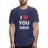 I LOVE YOU 3000 Fashion Letters Printing Unisex Short Sleeve T shirt A gray XL