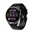 I29 Smart Bracelet Heart Rate Blood Pressure Blood Oxygen Monitor Music Control Bluetooth-compatible Call Sports Pedometer Smartwatch Black Silicone Strap