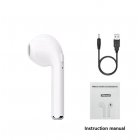 I7 Mini Wireless Bluetooth Earphone Noise Reduction Stereo Audio Transmission White single earphone version