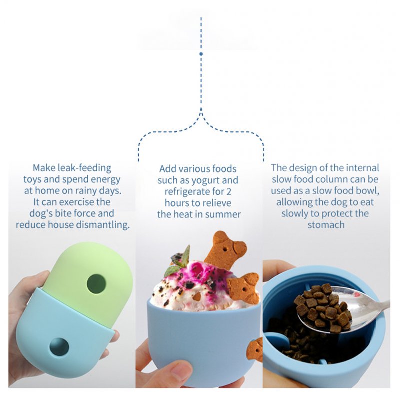 Pet Dog Slow Feeder Food Grade Silicone Shaking Leakage Food Dispenser Container Puzzle Interactive Toys