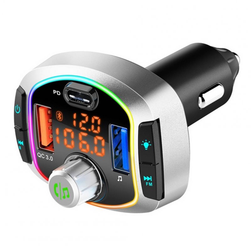 Bc63 Car Bluetooth-compatible V5.0 Mp3 Player 12v~24v Car Charger Pd Fast Charging Multifunction Fm Transmitter Charger Adapter 