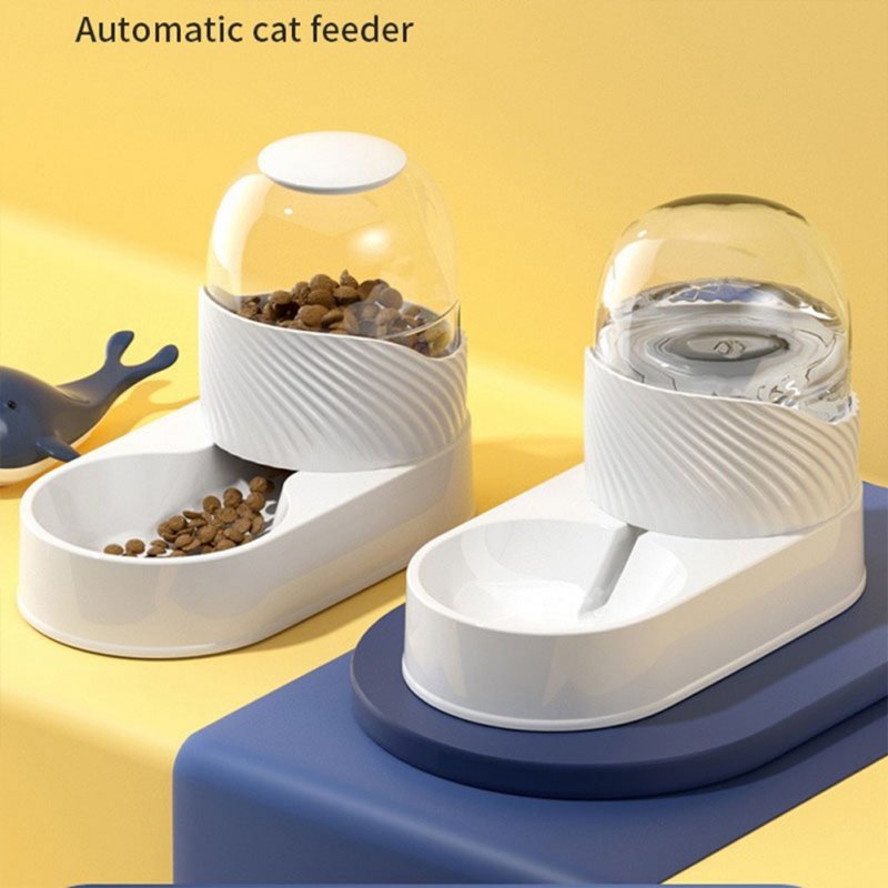 Automatic Pet  Drinker  /  Feeder Cute Whale-shaped Detachable Design Water Food Dispenser Universal For Dogs Cats Pet Supplies Universal for dogs and cats_Feeder-white orange