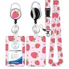 ID Badge Holder With Lanyard Retractable Badge Reel Clip ID Protector Bage Clips For Nurse Doctor Teacher Student C
