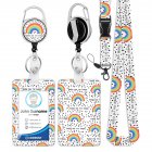 ID Badge Holder With Lanyard Retractable Badge Reel Clip ID Protector Bage Clips For Nurse Doctor Teacher Student D
