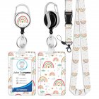 ID Badge Holder With Lanyard Retractable Badge Reel Clip ID Protector Bage Clips For Nurse Doctor Teacher Student H