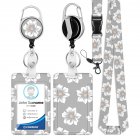 ID Badge Holder With Lanyard Retractable Badge Reel Clip ID Protector Bage Clips For Nurse Doctor Teacher Student J
