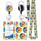 ID Badge Holder With Lanyard Retractable Badge Reel Clip ID Protector Bage Clips For Nurse Doctor Teacher Student I