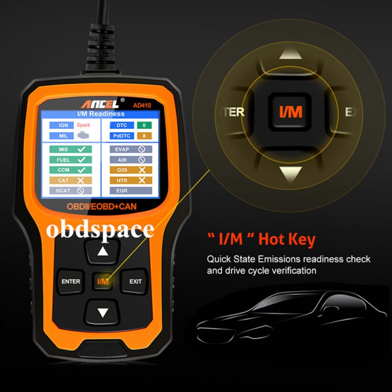 Car Ad410 Obd2 Scanner Code Reader Battery Engine Tester Real-time Data Display Auto Diagnosis Instrument Tool
