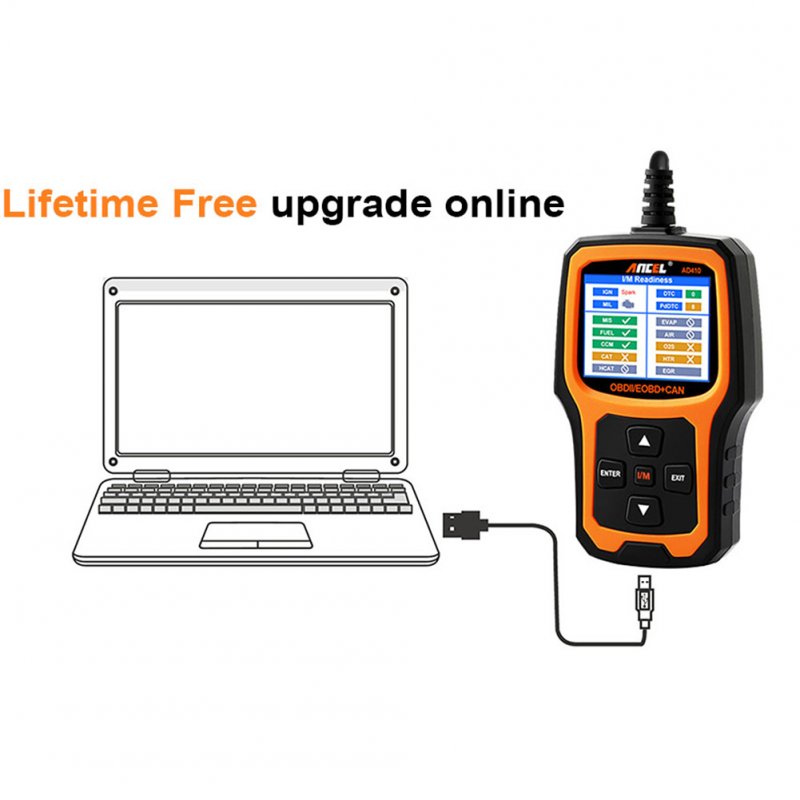 Car Ad410 Obd2 Scanner Code Reader Battery Engine Tester Real-time Data Display Auto Diagnosis Instrument Tool