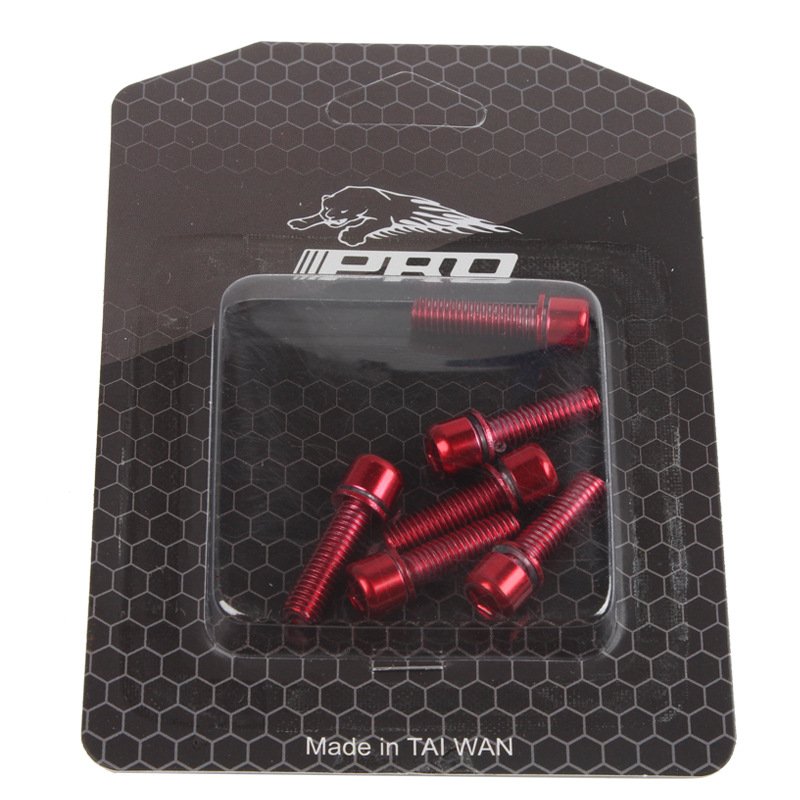 IIIPRO MTB Bicycle Handlebar Screws Titanium-plated Colorful Screws M5*18MM stem riser screws Red