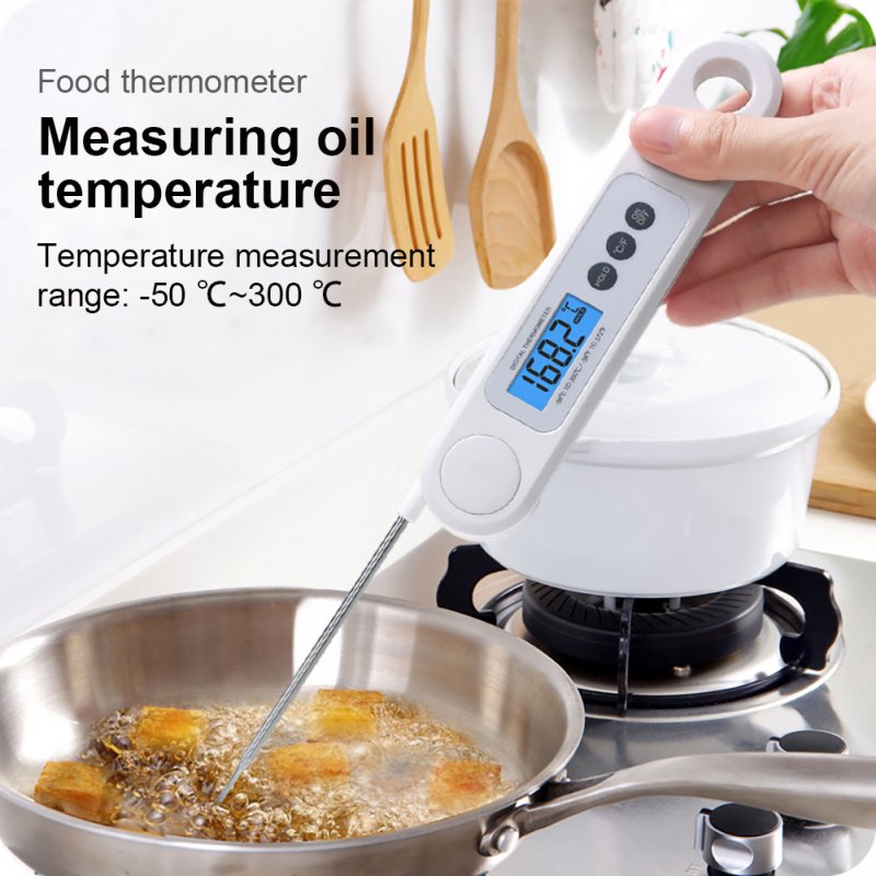 Kitchen Food Thermometer Foldable Design High Precision High Temperature Resistant Digital Thermometer (without Battery) 