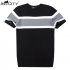 IMIXCITY Men s Slim Fit Crew Neck Short Sleeve T Shirt Color Block Knit Tees White L