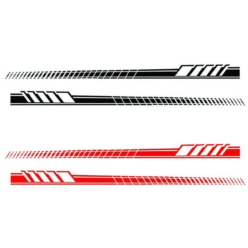 2pcs/Set Car Auto Body Stickers Long Stripe Side Skirt Decoration Vinyl Decals 