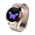 IP68 Waterproof Smart Watch Lovely Women Bracelet Heart Rate Monitor Sleep Monitoring Smartwatch Fitness Wristband Gold dial gold steel strap