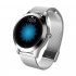 IP68 Waterproof Smart Watch Lovely Women Bracelet Heart Rate Monitor Sleep Monitoring Smartwatch Fitness Wristband Silver dial black strap