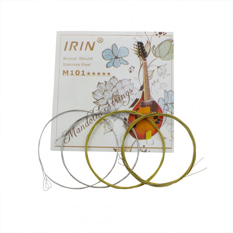 IRIN M101 Mandolin Strings Set Silver-Plated Stainless Steel Copper Alloy Wound  Gold + silver